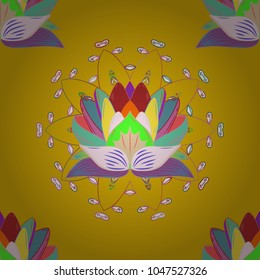 Seamless Floral Pattern in Vector illustration. Beautiful fabric pattern. Colour Spring Theme seamless pattern Background. Flat Flower Elements Design.
