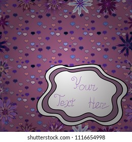 Seamless Floral Pattern in Vector illustration. Flowers on violet, white and neutral colors.