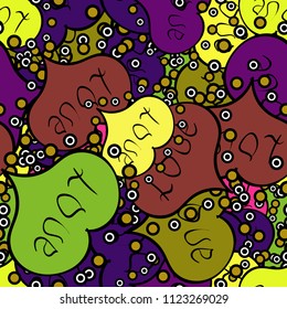 Seamless Floral Pattern in Vector illustration. Flowers on brown, red and black colors.