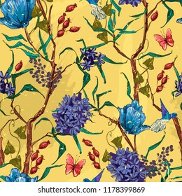 seamless floral pattern. vector illustration