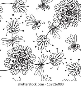 Seamless floral pattern. Vector illustration.