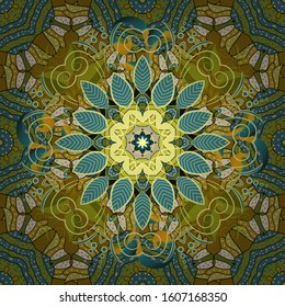 Seamless Floral Pattern in Vector illustration. Flat Flower Elements Design. Fancy fabric pattern. Colour Spring Theme seamless pattern Background.