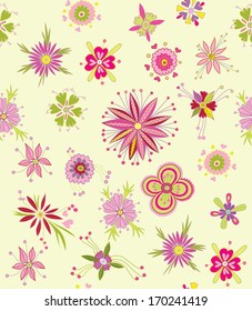 seamless floral pattern (vector illustration)