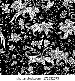 Seamless Floral Pattern, Vector Illustration