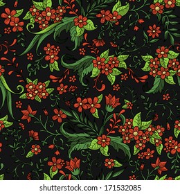 Seamless Floral Pattern, Vector Illustration
