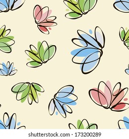seamless floral pattern, vector illustration. Flower design.