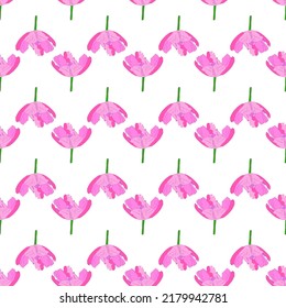 Seamless floral pattern. Vector illustration. Wallpaper, textile, wrapping paper design. Minimalist style. 