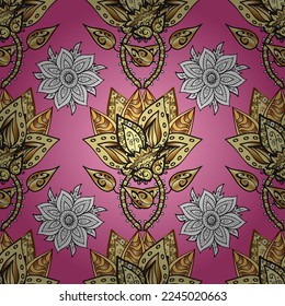 Motif Floral harmonieux d'illustration vectorielle sur couleurs agréables. Bel motif de tissu. illustration vectorielle 