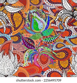 patrón floral sin fisuras en la ilustración vectorial de colores agradables. Bonito patrón de tela. ilustración vectorial 