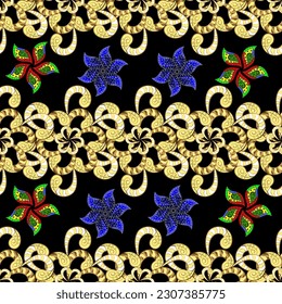 seamless Floral Pattern in vector illustration Fancy fabric pattern. Colour Spring Theme seamless pattern Background. Flat Flower Elements Design.