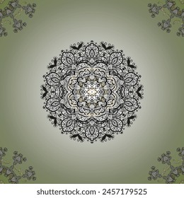 Patrón floral sin costuras en Ilustración vectorial Patrón de tela de lujo. Color Spring Tema patrón sin fisuras de fondo. Diseño de Elementos florales planos. Mandala. Vector.