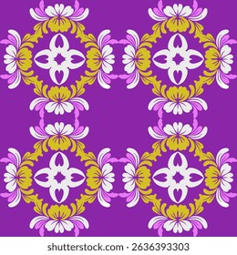 Seamless floral pattern vector illustration with decorative flower elements for textile design
