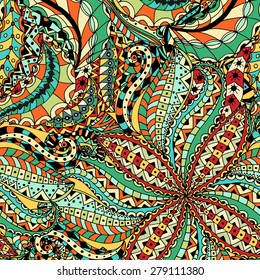 Seamless Floral Pattern. Vector illustration. Hand Drawn Texture