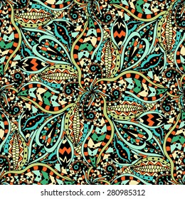 Seamless Floral Pattern. Vector illustration. Hand Drawn Texture
