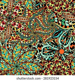 Seamless Floral Pattern. Vector illustration. Hand Drawn Texture