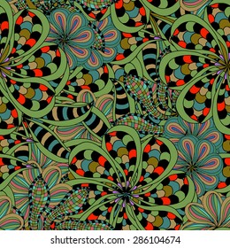 Seamless Floral Pattern. Vector illustration. Hand Drawn Texture