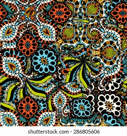 Seamless Floral Pattern. Vector illustration. Hand Drawn Texture