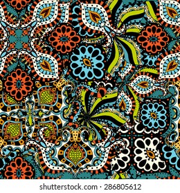 Seamless Floral Pattern. Vector illustration. Hand Drawn Texture