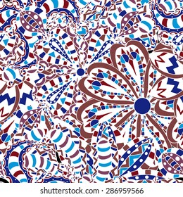 Seamless Floral Pattern. Vector illustration. Hand Drawn Texture