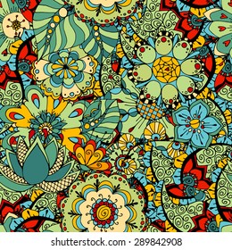 Seamless Floral Pattern. Vector illustration. Hand Drawn Texture