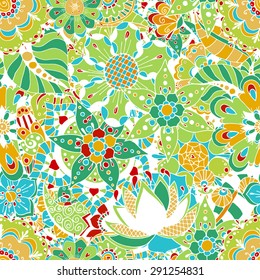 Seamless Floral Pattern. Vector illustration. Hand Drawn Texture