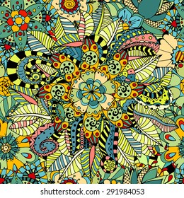 Seamless Floral Pattern. Vector illustration. Hand Drawn Texture