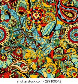 Seamless Floral Pattern. Vector illustration. Hand Drawn Texture