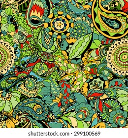 Seamless Floral Pattern. Vector illustration. Hand Drawn Texture