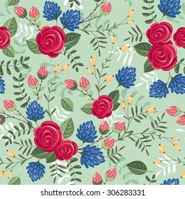 Seamless floral pattern vector illustration