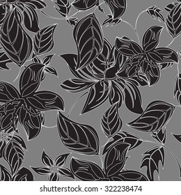  Seamless floral pattern. Vector illustration with tropical flowers - Illustration Leaf, Pattern, Flower, Floral Pattern, Tropical Climate 