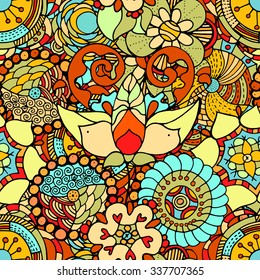 Seamless Floral Pattern. Vector illustration. Hand Drawn Texture