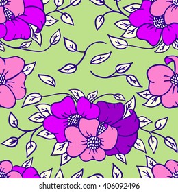 Seamless floral pattern. Vector illustration.