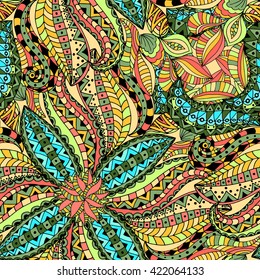 Seamless Floral Pattern. Vector illustration. Hand Drawn Texture