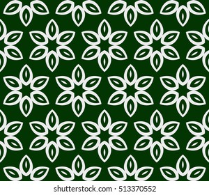 Seamless floral pattern. Vector illustration. for design invitation, background, wallpaper. silver on green