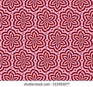 Seamless floral pattern. Vector illustration. for design invitation, background, wallpaper. rose on red
