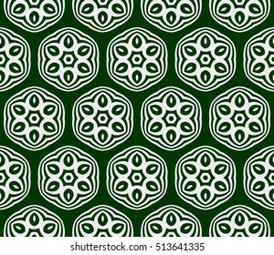 Seamless floral pattern. Vector illustration. for design invitation, background, wallpaper. silver on green