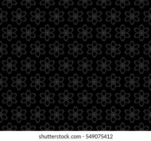 Seamless floral pattern. vector illustration. monochrome color. For design, wallpaper, card, banner, flyer. Ethnic ornament