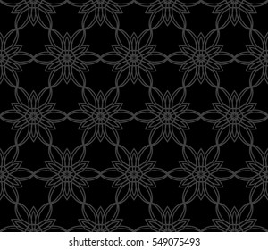 Seamless floral pattern. vector illustration. monochrome color. For design, wallpaper, card, banner, flyer. Ethnic ornament