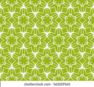 Seamless floral pattern. vector illustration. For design, wallpaper, background fills, fill, card, banner, flyer. Ethnic ornament. green, silver color