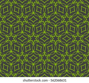Seamless floral pattern. vector illustration. For design, wallpaper, background fills, fill, card, banner, flyer. Ethnic ornament. green, grey color