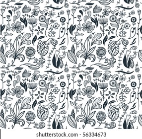 Seamless floral pattern. Vector illustration.