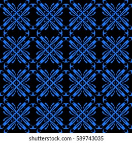 Seamless floral pattern. vector illustration. For design, wallpaper, background fills, fill, card, banner, flyer. Ethnic ornament