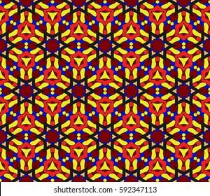 Seamless floral pattern. vector illustration. For design, wallpaper, background fills, fill, card, banner, flyer. Ethnic ornament