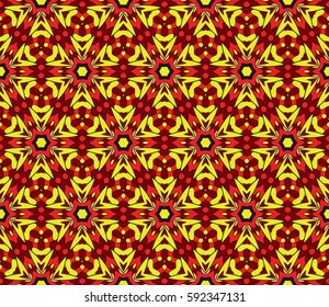 Seamless floral pattern. vector illustration. For design, wallpaper, background fills, fill, card, banner, flyer. Ethnic ornament