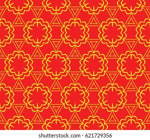 Seamless floral pattern. vector illustration. For design, wallpaper, background fills, fill, card, banner, flyer. Ethnic ornament