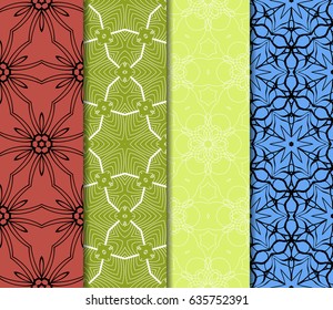 Seamless floral pattern. vector illustration. For design, wallpaper, background fills, fill, card, banner, flyer. Ethnic ornament