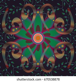 Seamless Floral Pattern in Vector illustration. Flowers on colorful background.