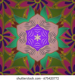 Seamless Floral Pattern in Vector illustration. Beautiful fabric pattern. Colour Spring Theme seamless pattern Background. Flat Flower Elements Design.