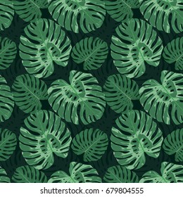 Seamless floral pattern. Vector illustration of exotic plants