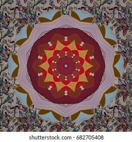 Seamless Floral Pattern in Vector illustration. Flowers on colored background.